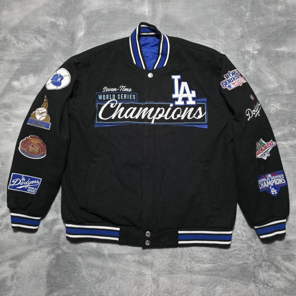 LA Dodgers World Series Champions Jeff Hamilton Jacket Reversible Mens Large